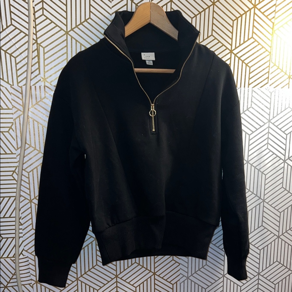 A New Day Black Zip-Up Sweater